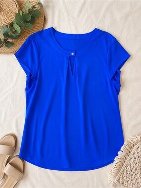 💙✨ Calvin Klein Cobalt Blue Keyhole Blouse size XL✨💙